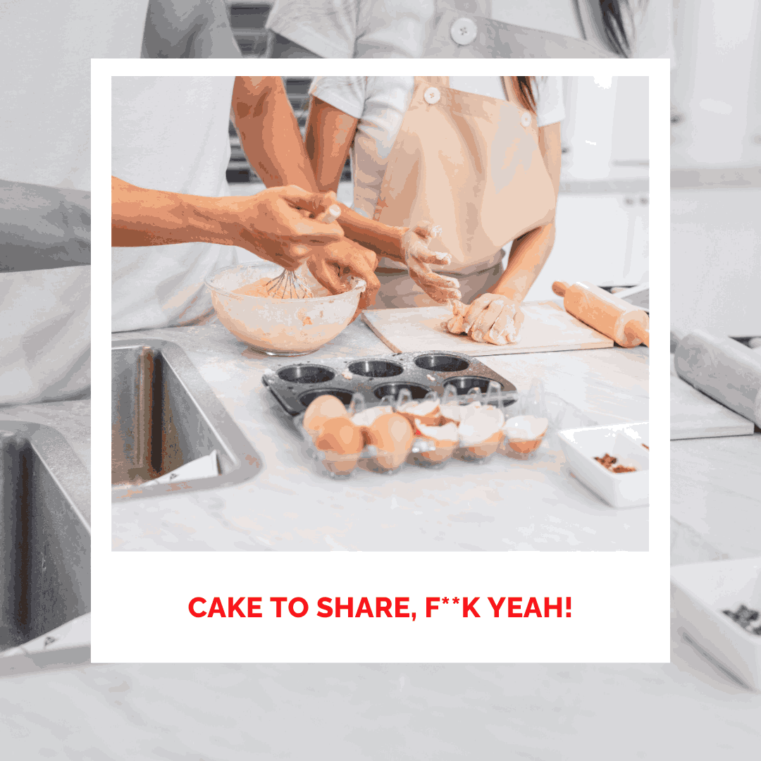 Group of people baking cake together in a kitchen for sharing happiness and connection.