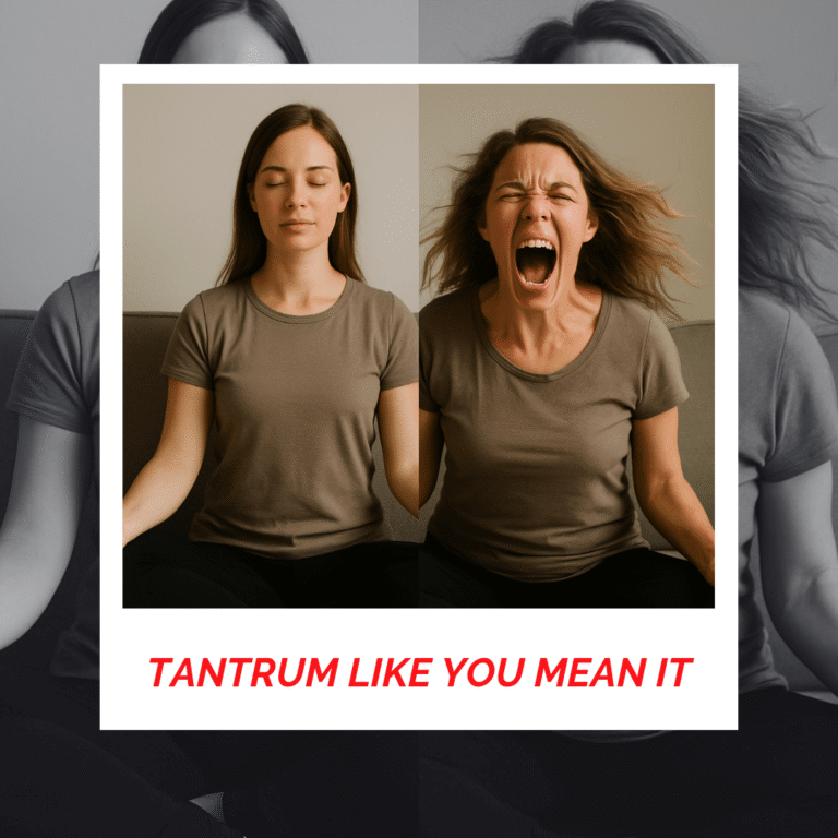 Two women practicing emotional release and anger management techniques.